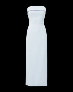 Absol Crepe Strapless Dress in Blue Mist