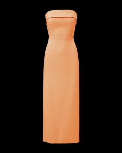Absol Crepe Strapless Dress in Orange