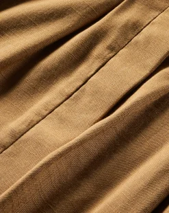 Adavi Khaki Linen Shirt Dress