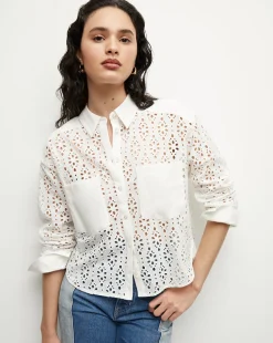 Aderes Cotton Eyelet Shirt in White