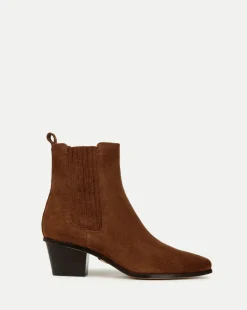 Alina Suede Bootie in Cedar