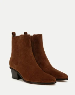 Alina Suede Bootie in Cedar