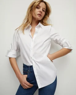 Amelia Button-Down Shirt in White