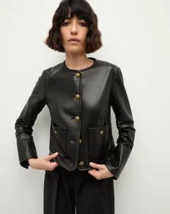 Andrea Leather Jacket in Black