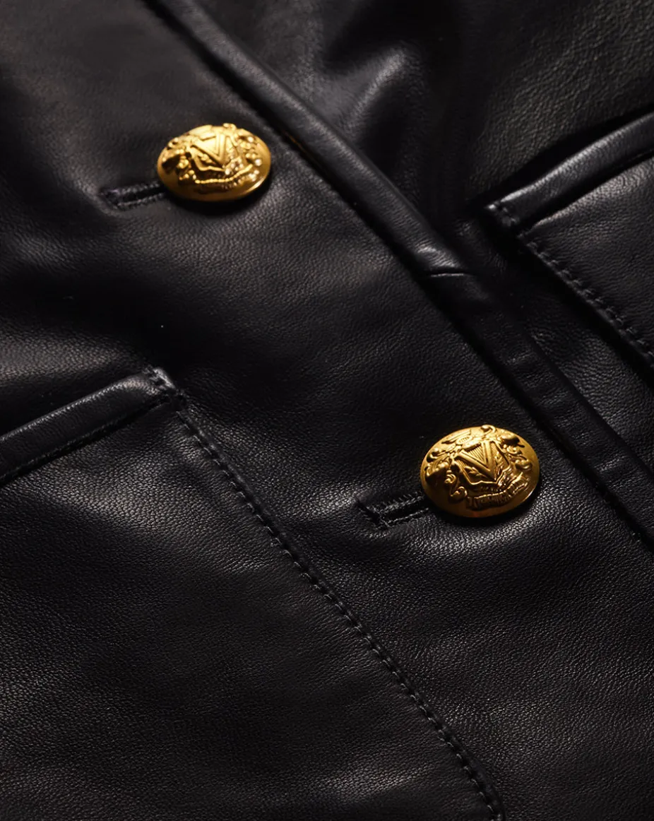 Andrea Leather Jacket in Black