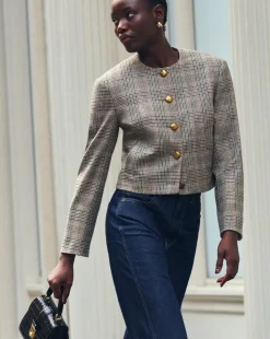 Andrea Plaid Jacket in Russet Multi