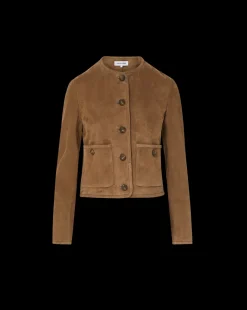 Andrea Suede Jacket in Bark