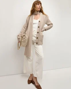 Annalise Merino Cashmere Cardigan in Oatmeal