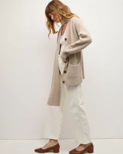 Annalise Merino Cashmere Cardigan in Oatmeal