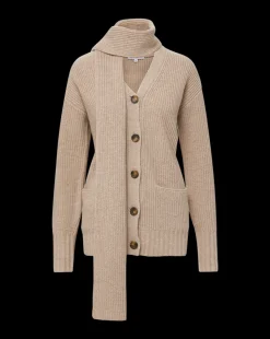 Annalise Merino Cashmere Cardigan in Oatmeal