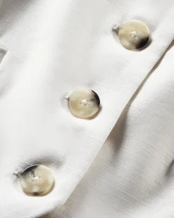 Arabella Stretch-Linen Vest in Off-White