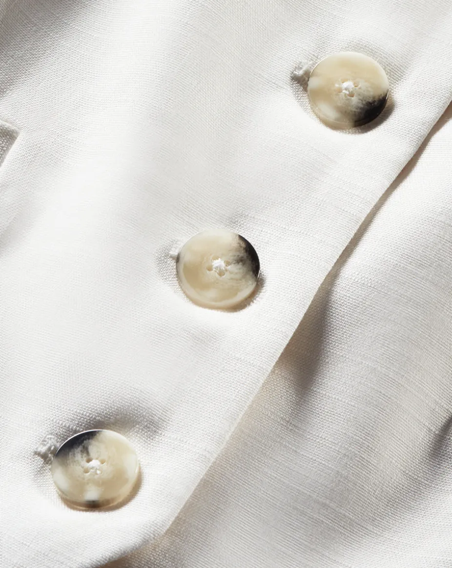 Arabella Stretch-Linen Vest in Off-White