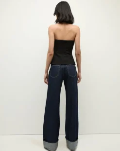 Arlette Strapless Peplum Bustier in Black