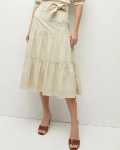 Armida Midi Skirt in Limestone