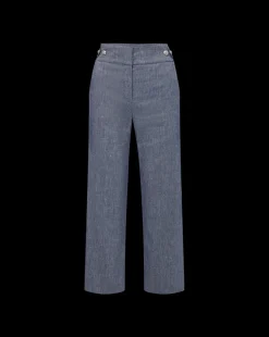 Aubrie Linen Pant in Blue Melange