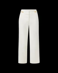 Aubrie Women's Linen Cropped Pant in Off-White