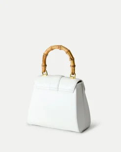 Avenue Bamboo-Handle Bag in Off-White