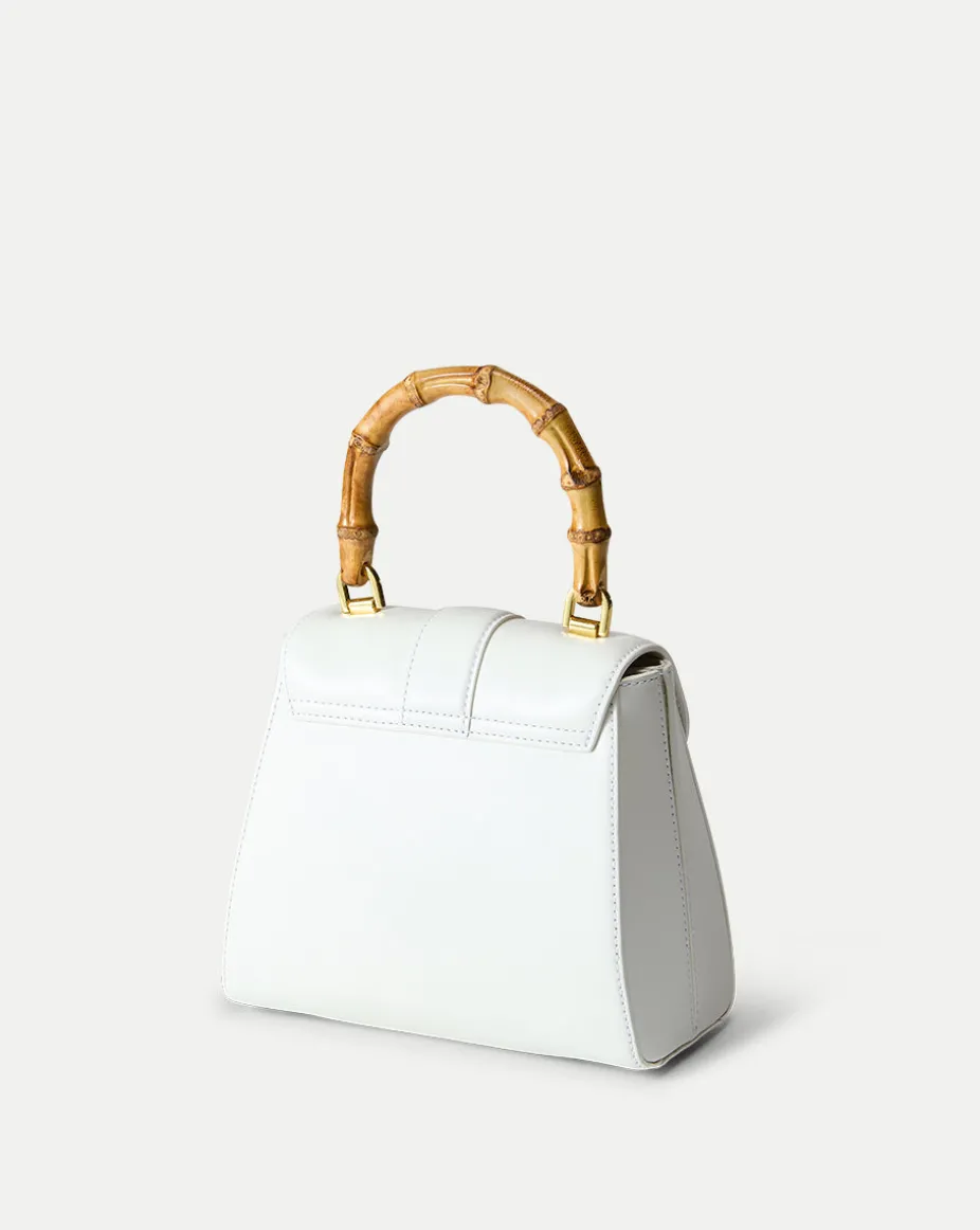 Avenue Bamboo-Handle Bag in Off-White