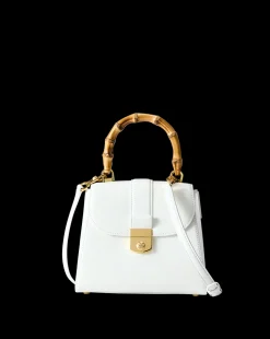 Avenue Bamboo-Handle Bag in Off-White