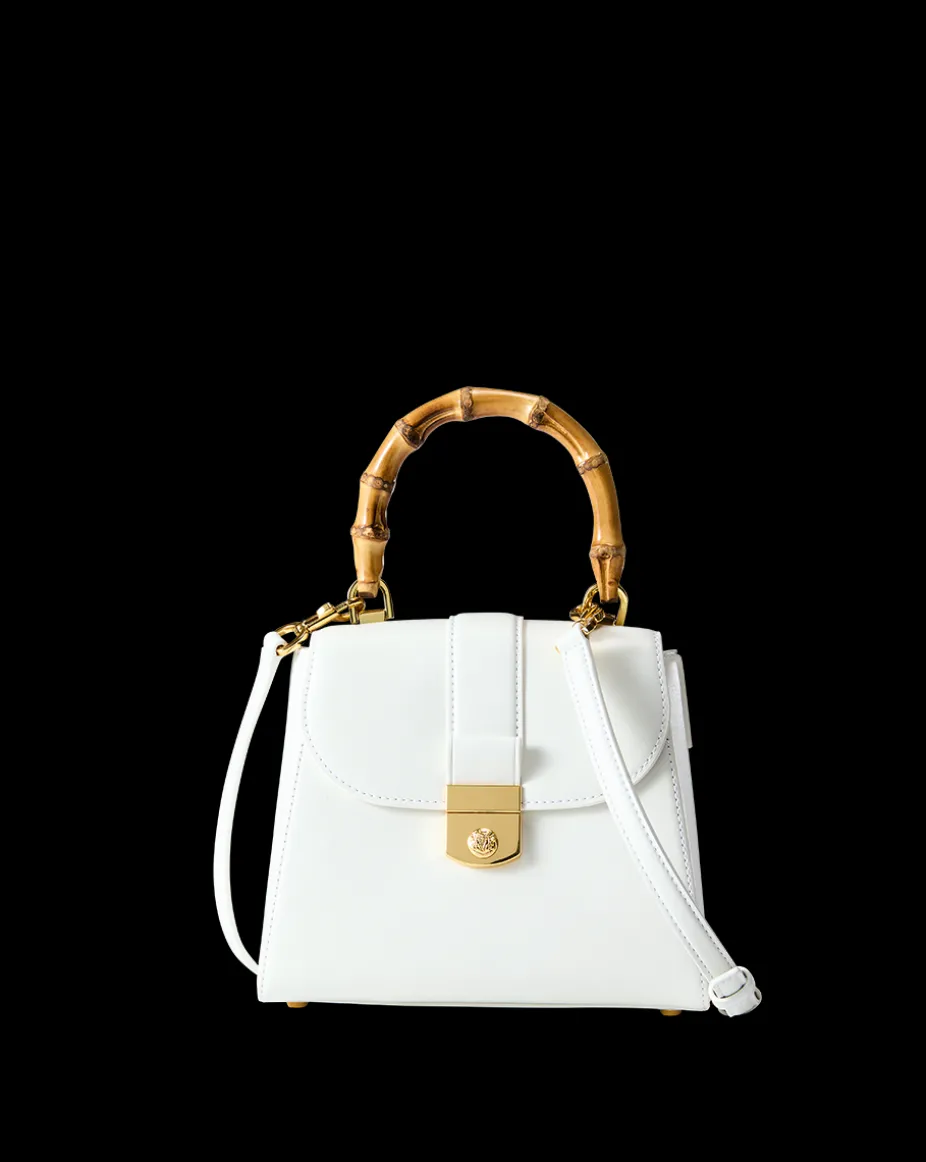 Avenue Bamboo-Handle Bag in Off-White