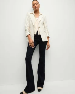 Battista Pinstriped Dickey Jacket in Dove Multi