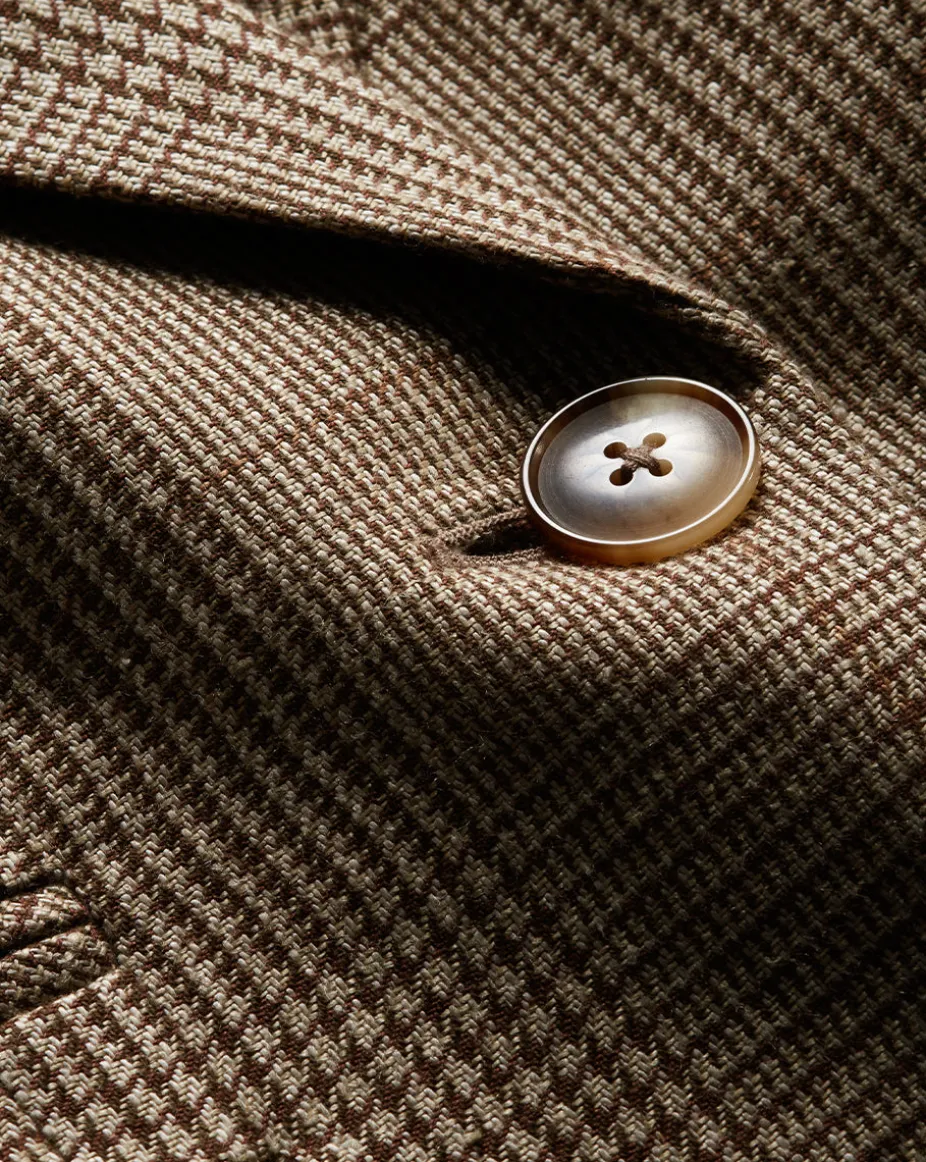 Battista Plaid Dickey Jacket in Ecru/Ochre