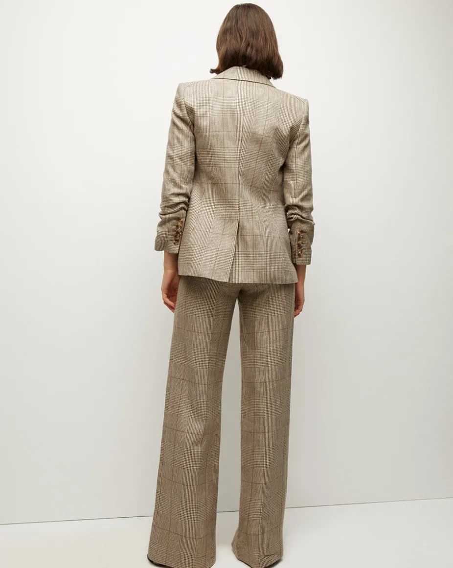 Battista Plaid Dickey Jacket in Ecru/Ochre