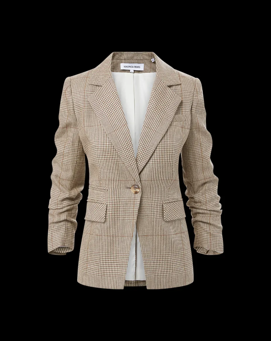 Battista Plaid Dickey Jacket in Ecru/Ochre