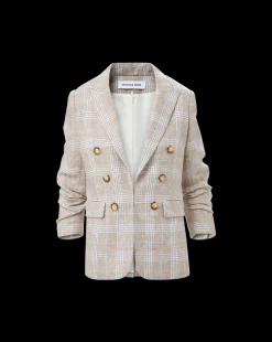 Beacon Linen Dickey Jacket in Khaki Multi