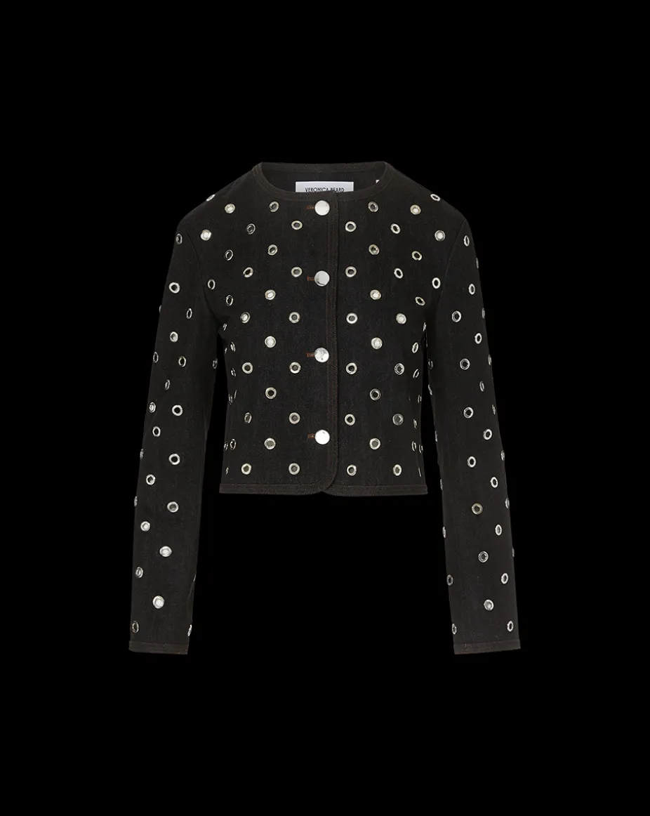 Beale Grommet Jacket in Black | Studded Jacket