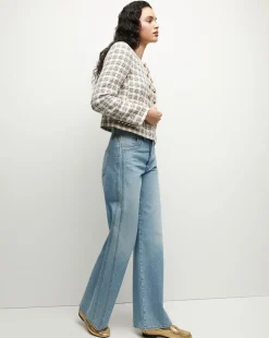 Bentley Tweed Jacket in Ivory/Camel