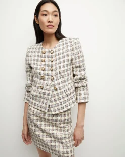 Bentley Tweed Jacket in Ivory/Camel