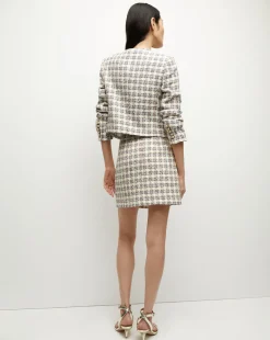 Bentley Tweed Jacket in Ivory/Camel