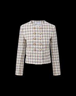 Bentley Tweed Jacket in Ivory/Camel