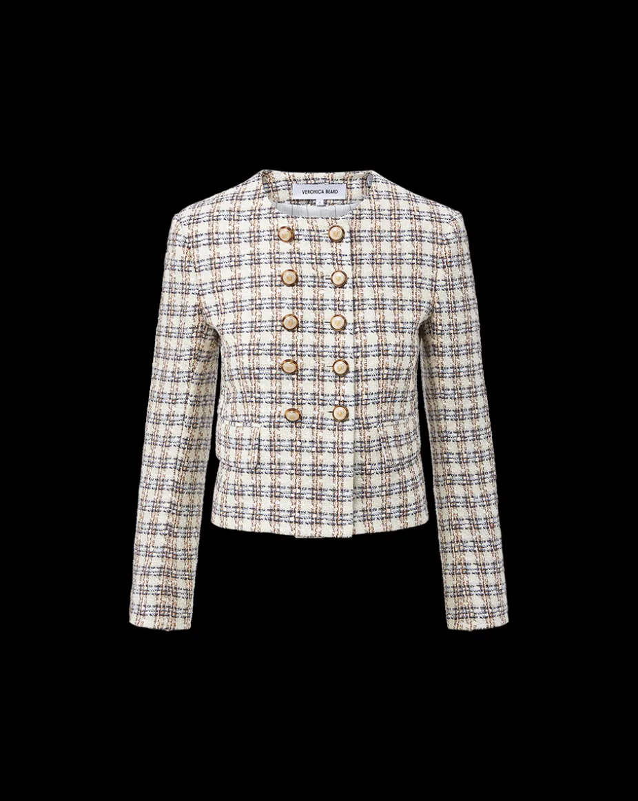 Bentley Tweed Jacket in Ivory/Camel
