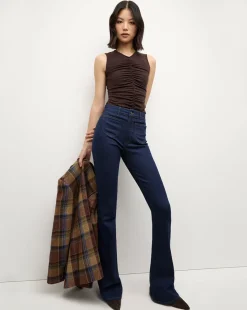 Beverly Patch-Pocket Skinny-Flare Jean in Rodeo Clean