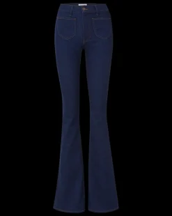 Beverly Patch-Pocket Skinny-Flare Jean in Rodeo Clean