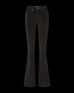Beverly Velvet Skinny-Flare Jean in Black