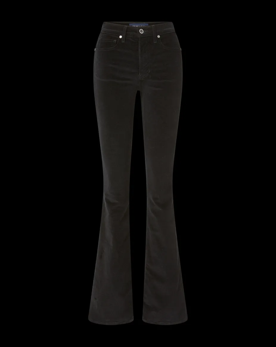 Beverly Velvet Skinny-Flare Jean in Black