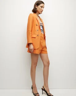 Bexley Stretch-Linen Dickey Jacket in Orange