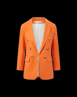 Bexley Stretch-Linen Dickey Jacket in Orange