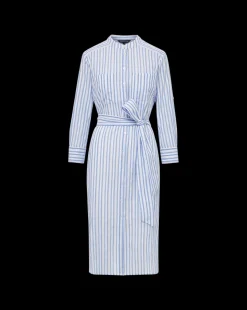 Bianca Cotton Shirtdress in Blue/White