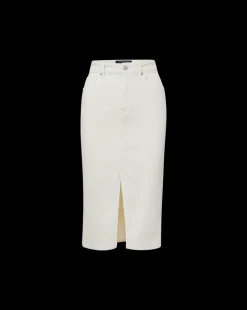 Breves Corduroy Midi Skirt in Ecru