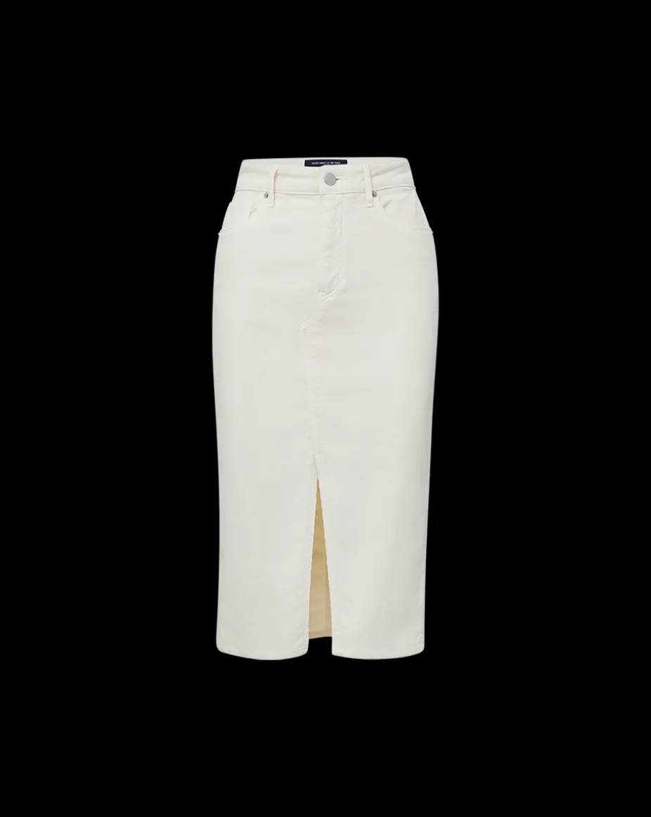 Breves Corduroy Midi Skirt in Ecru