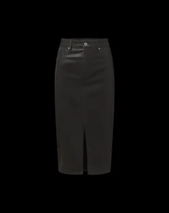 Breves Midi Skirt Coated in Black High Gloss