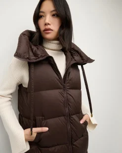Bria Puffer Vest in Dark Chocolate