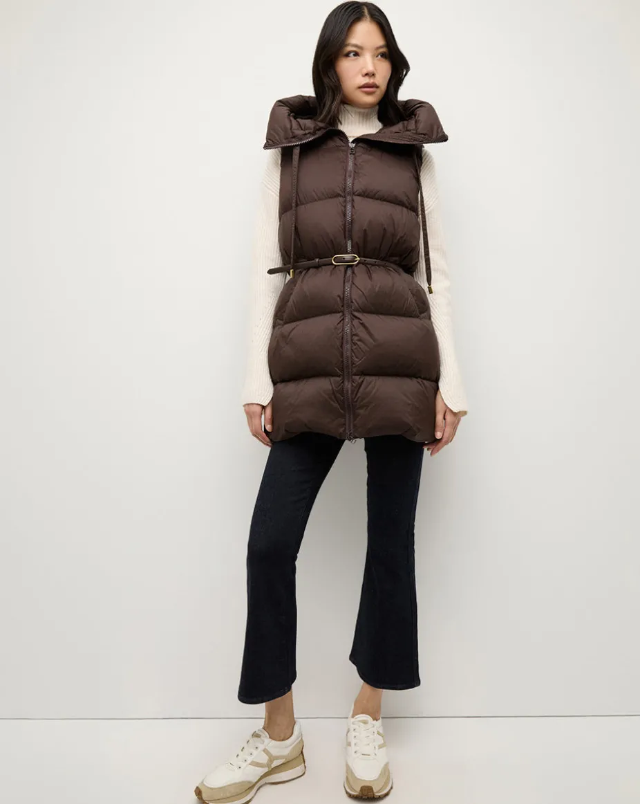 Bria Puffer Vest in Dark Chocolate