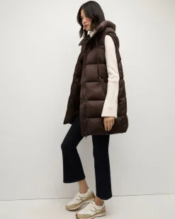 Bria Puffer Vest in Dark Chocolate