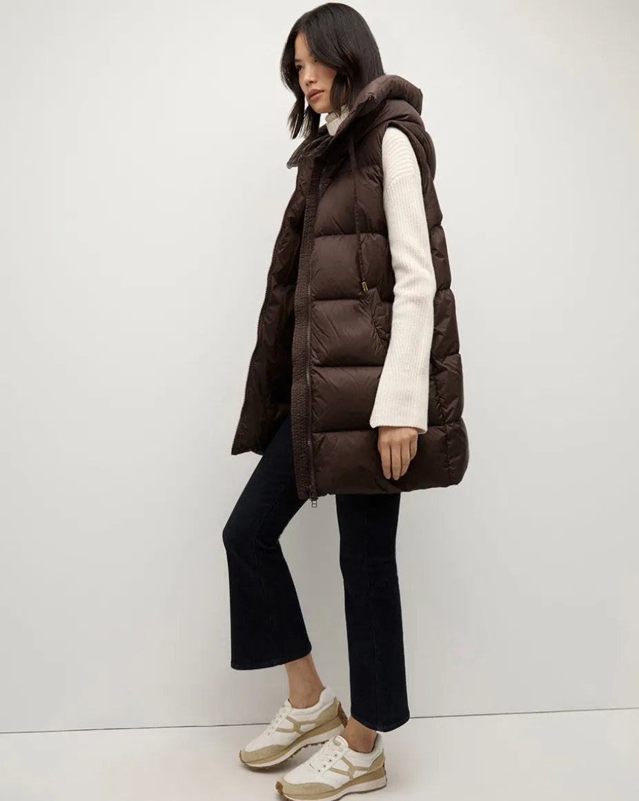 Bria Puffer Vest in Dark Chocolate