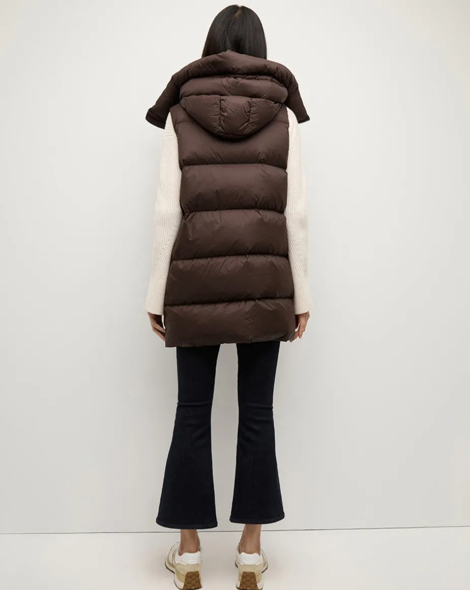 Bria Puffer Vest in Dark Chocolate